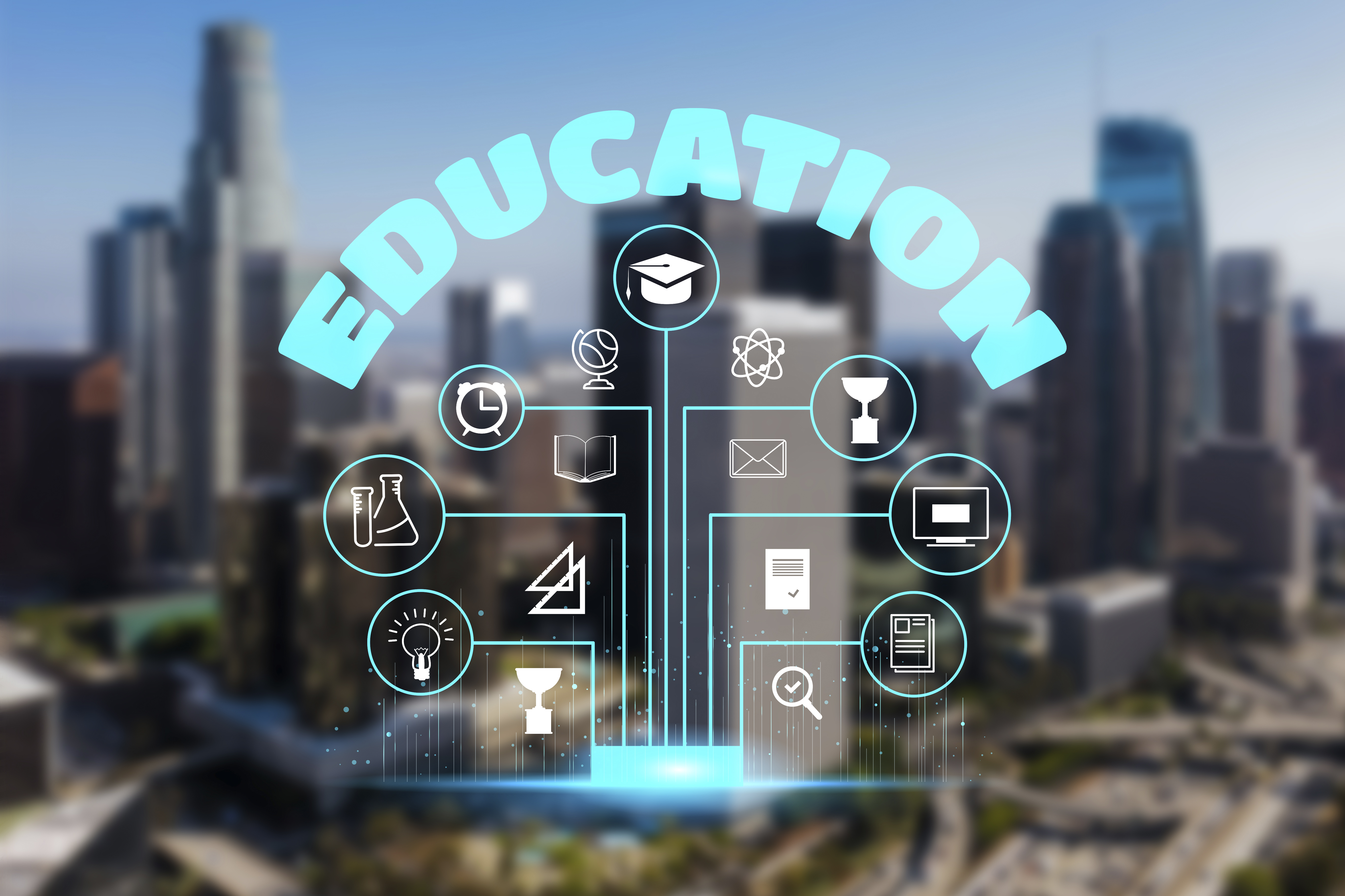 city-committed-education-collage-concept